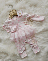 The Blush Bow Baby Romper Dress