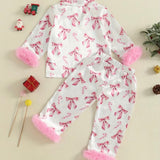 Candy Cane Cutie Pink Bows PJ Set