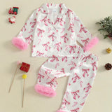 Candy Cane Cutie Pink Bows PJ Set