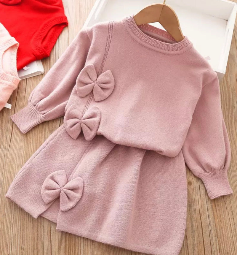 The Bow Sweater and Skirt Set